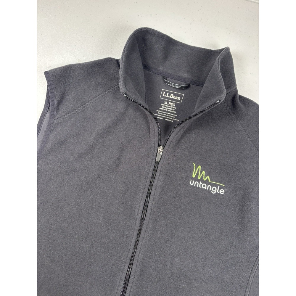 L.L.Bean Black Fleece‎ Vest Jacket Men's XL Full Zip Outdoor Performance Logo